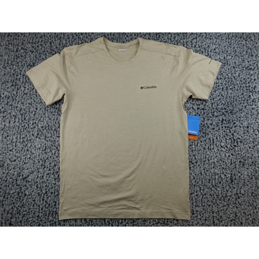Columbia Lakefront Trail II Mens Small Tan Heather Omni-Shade T-Shirt XO0950-278